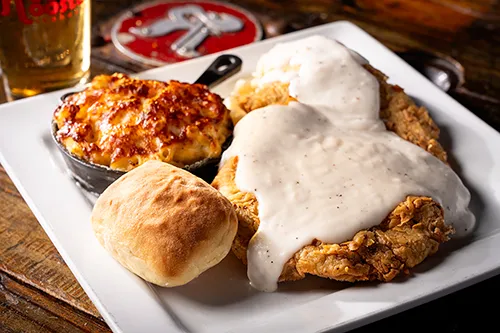 Chicken fried steak at Red Rooster Ice House in Hawkins, TX