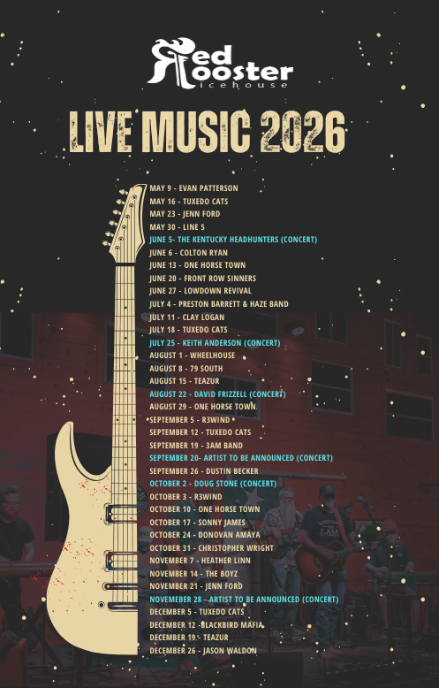 2026 live music events at Red Rooster Ice House
